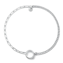 Load image into Gallery viewer, Sterling Silver Polished Curb And Staple Bracelet