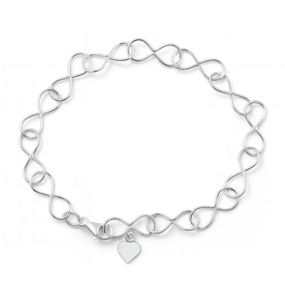 Sterling Silver Polished Infinity Bracelet