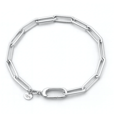 Sterling Silver Polished Paperclip Bracelet