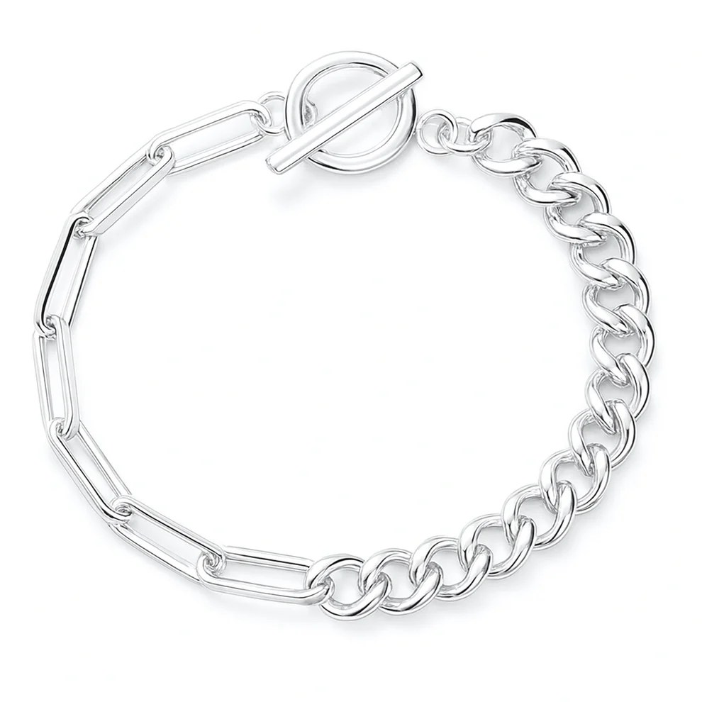 Sterling Silver Polished Paperclip Curb Bracelet