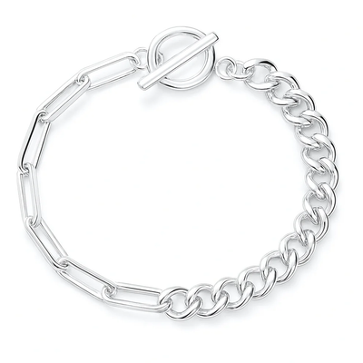 Sterling Silver Polished Paperclip Curb Bracelet