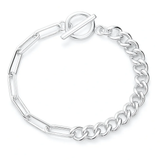 Sterling Silver Polished Paperclip Curb Bracelet