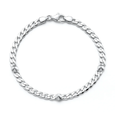 Sterling Silver Spike Curb Bracelet