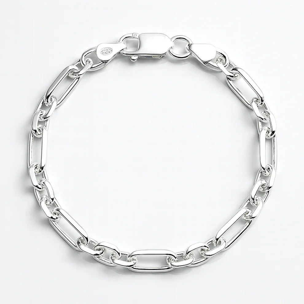 Sterling Silver Polished Thick Link Bracelet