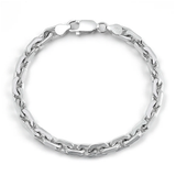 Sterling Silver Polished Thick Anchor Chain Bracelet