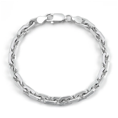 Sterling Silver Polished Thick Anchor Chain Bracelet