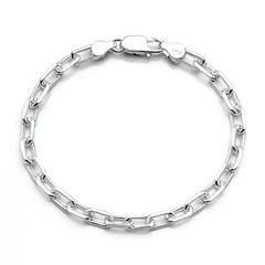 Sterling Silver Polished Long Link Bracelet