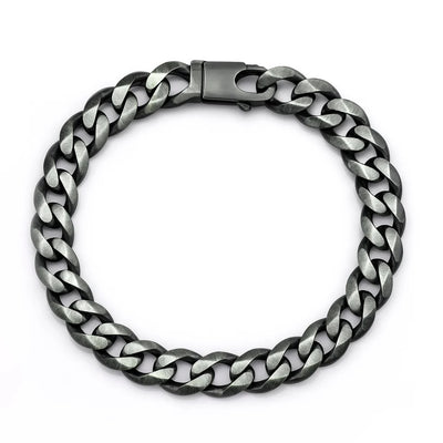 Sterling Silver Gunmetal Curb Chain Bracelet