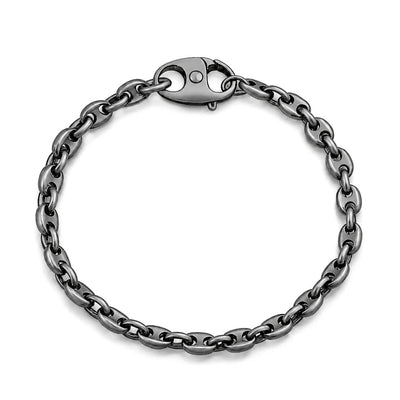 Sterling Silver Gunmetal 050 Mariner Chain Bracelet