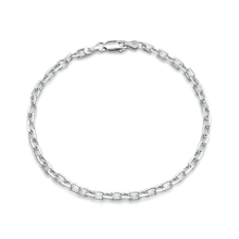 Load image into Gallery viewer, Sterling Silver Polished Beveled Edge Anchor Chain Bracelet