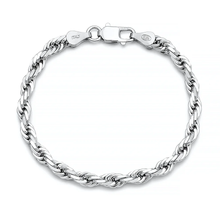 Load image into Gallery viewer, Sterling Silver Polished Rope Bracelet