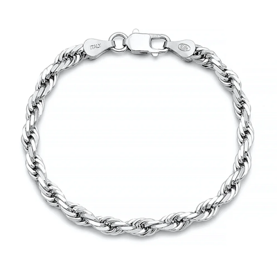 Sterling Silver Polished Rope Bracelet