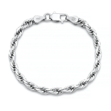 Sterling Silver Polished Rope Bracelet
