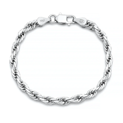 Sterling Silver Polished Rope Bracelet