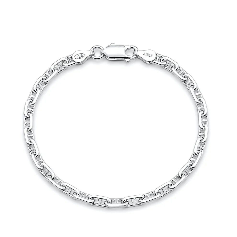 Sterling Silver Polished Mariner Anchor Bracelet
