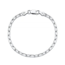 Load image into Gallery viewer, Sterling Silver Polished Beveled Paperclip Chain Bracelet