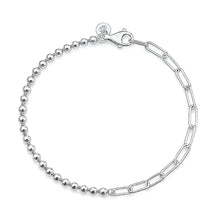 Load image into Gallery viewer, Sterling Silver Anti Tarnish 060 Bead And Link Bracelet