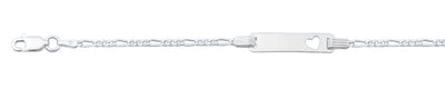 Sterling Silver Polished 2mm Heart Childrens ID Bracelet