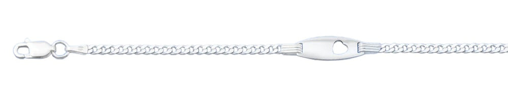 Sterling Silver Polished 2.8mm Heart Childrens ID Bracelet