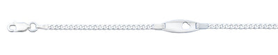Sterling Silver Polished 2.8mm Heart Childrens ID Bracelet