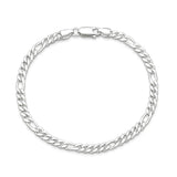 Sterling Silver Anti Tarnish 120 Figaro Bracelet