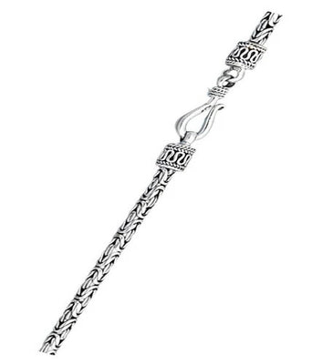 Sterling Silver Oxidized 2.5mm Bali Necklace