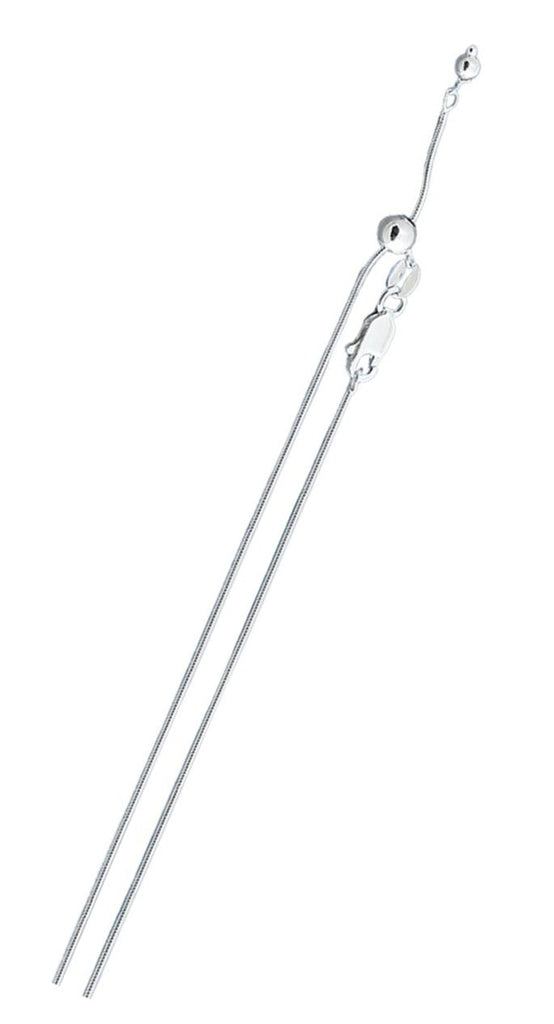 Sterling Silver Adjustable Snake 015 Chain