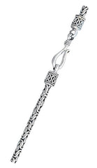 Sterling Silver Oxidized 3mm Byzantine Bali Necklace