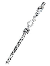 Load image into Gallery viewer, Sterling Silver Oxidized 3mm Byzantine Bali Necklace