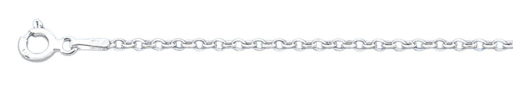 Sterling Silver Round Flat Rolo Chain