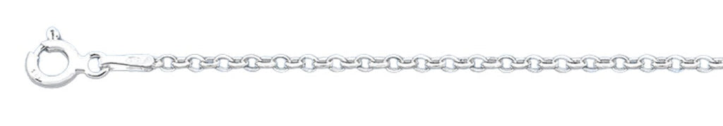 Sterling Silver Round Flat Rolo Chain