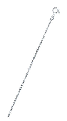 Sterling Silver Rhodium Plated 1.1mm Cable Chain