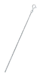Sterling Silver Rhodium Plated 1.1mm Cable Chain
