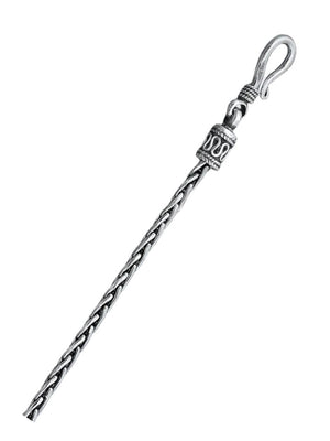 Sterling Silver Oxidized Wheat 2.5mm Bali Necklace