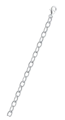 Sterling Silver Rhodium Plated 5mm Cable Chain