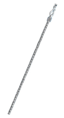 Sterling Silver Oxidized 2mm Foxtail Bali Chain