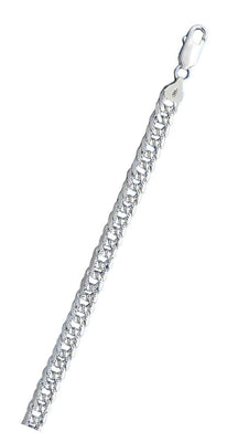 Italian Sterling Silver Pave Double Link 150 Chain