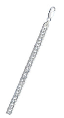 Italian Sterling Silver Pave Double Link 150 Chain