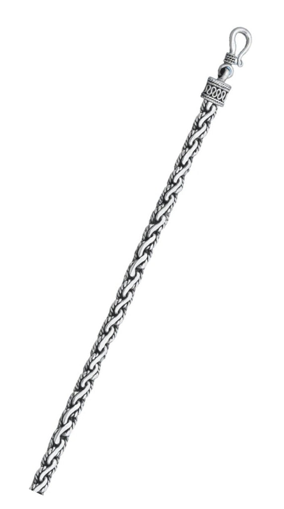Sterling Silver Oxidized 4.4mm Rope Bali Chain