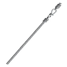Load image into Gallery viewer, Sterling Silver Oxidized 2.5mm Square Wheat Bali Chain
