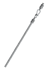 Sterling Silver Oxidized 2.5mm Square Wheat Bali Chain