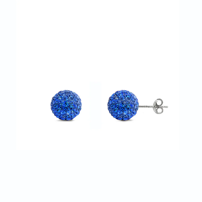 Sterling Silver 10mm Crystal Ball Stud Earring