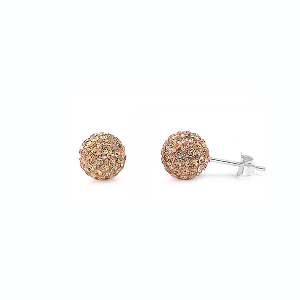 Sterling Silver Crystal Ball Earring