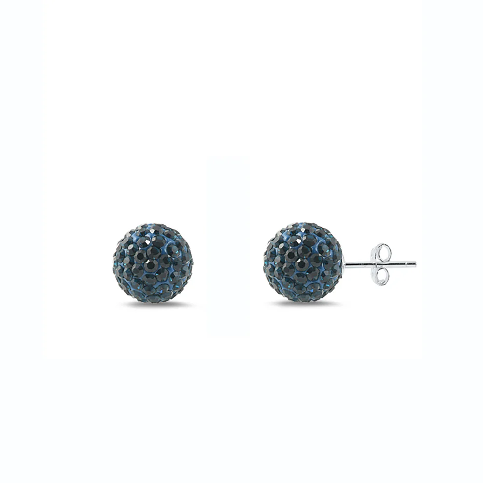 Sterling Silver Crystal Ball Earring