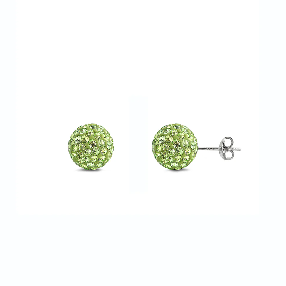 Sterling Silver Crystal Ball Earring