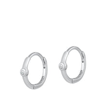 Load image into Gallery viewer, Sterling Silver Rhodium Plated Huggie Hoops earrings-12mm