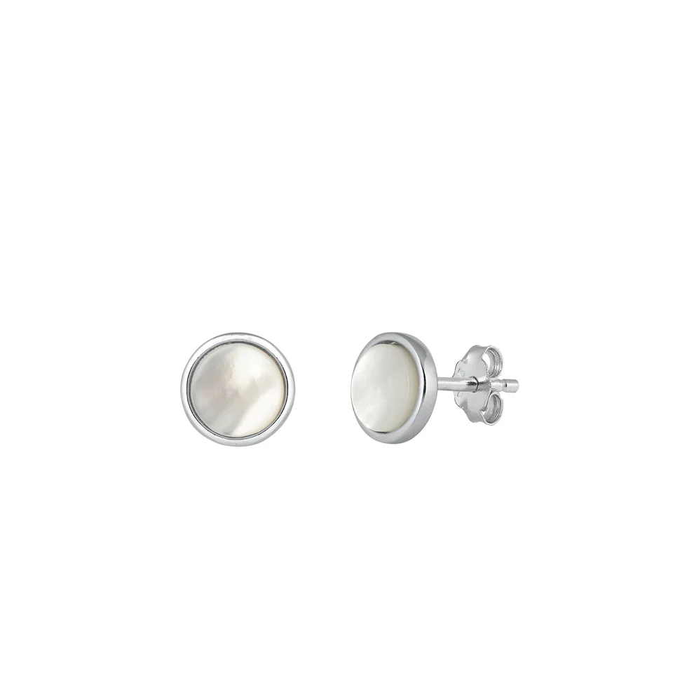 Sterling Silver Rhodium Plated Pearl Earrings