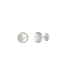 Load image into Gallery viewer, Sterling Silver Rhodium Plated Pearl Earrings