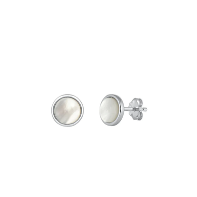 Sterling Silver Rhodium Plated Pearl Earrings