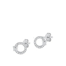 Load image into Gallery viewer, Sterling Silver Rhodium Plated Clear CZ Butterfly Earrings